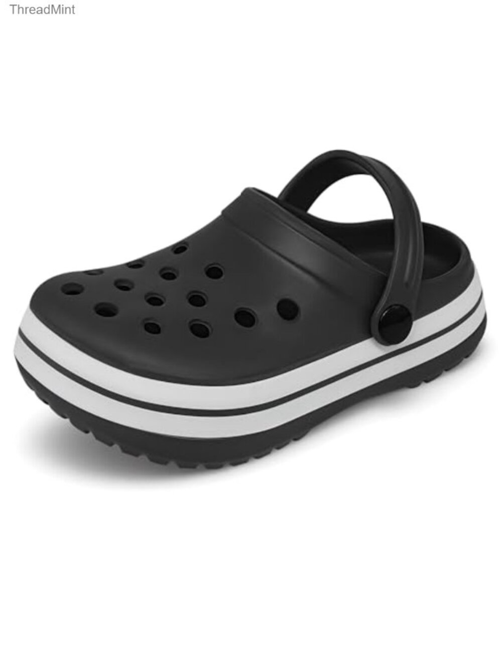 Toddler Garden Clogs with Stripe Band Non-Slip Slip-On Sandals for Boys Girls